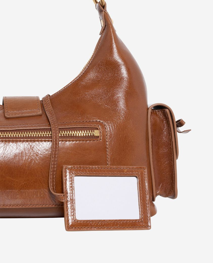 The Kooples MUJER BROWN bolso amelia de piel agrietada marr&oacute;n