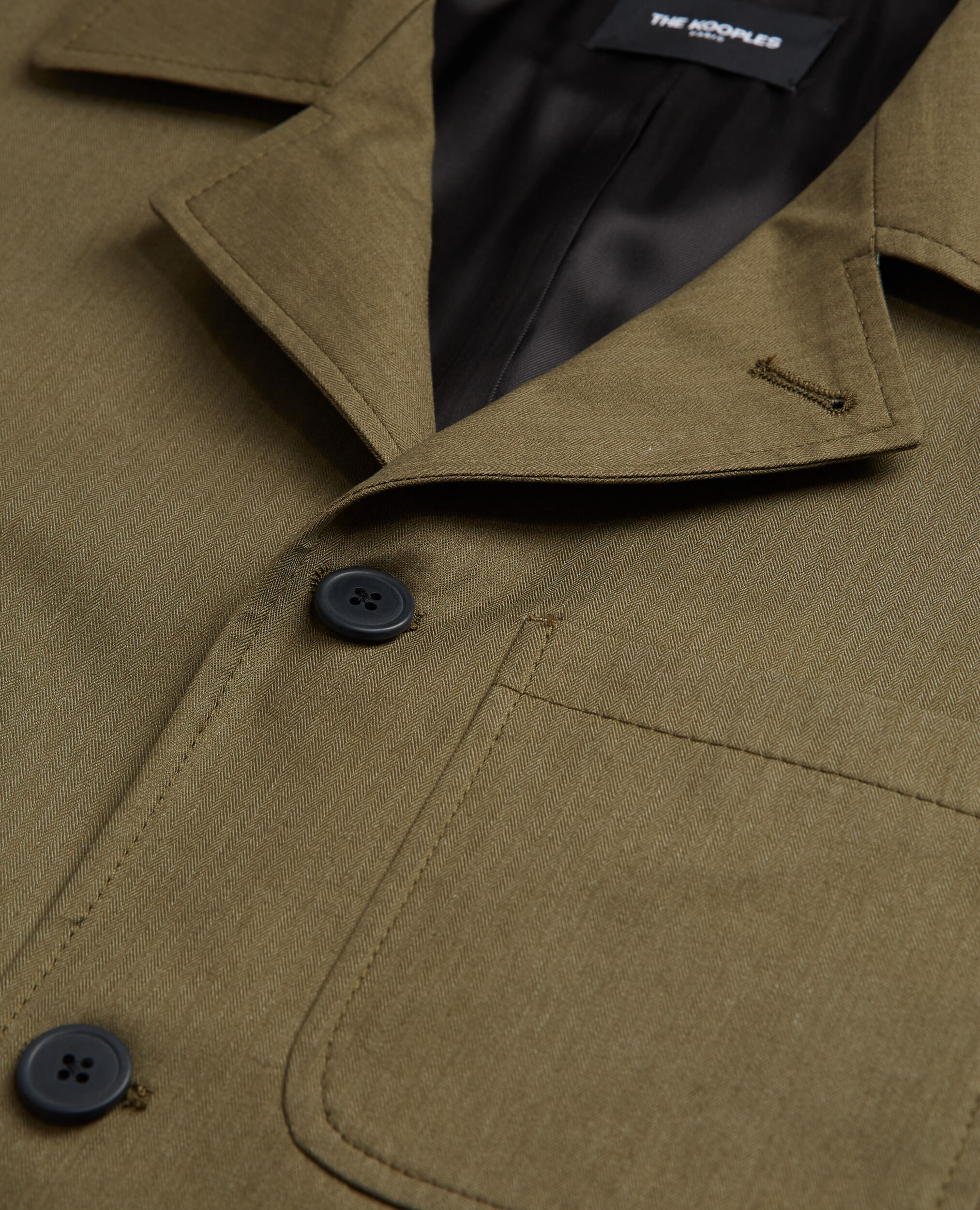 Smart khaki flowing jacket in cotton blend, KAKI, hi-res image number null