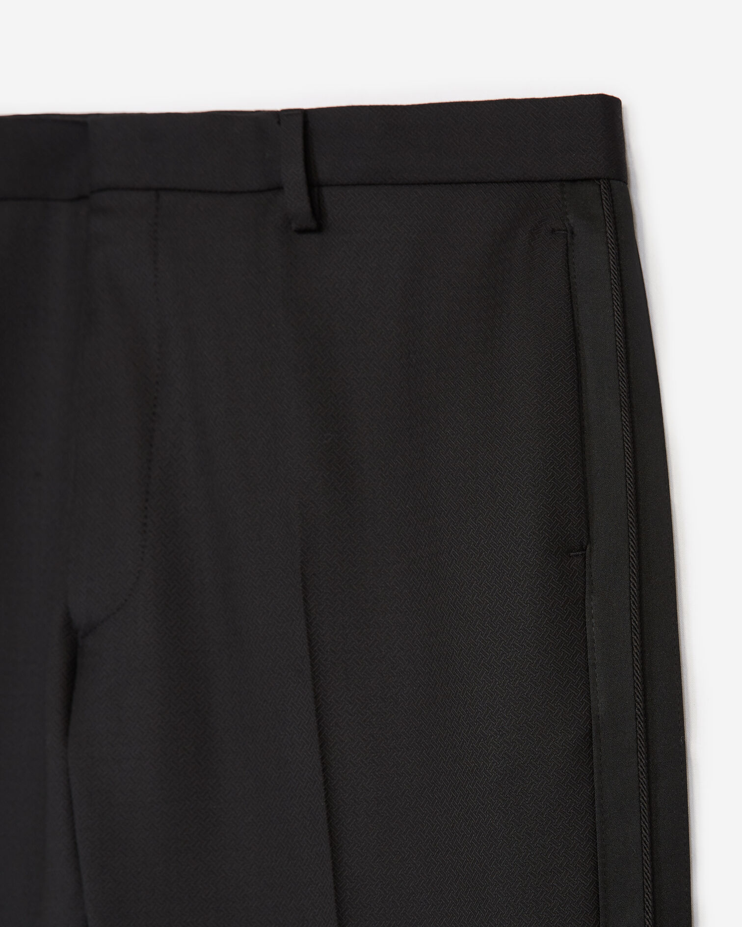 Pantalon costume noir à bande satin, BLACK, hi-res image number null
