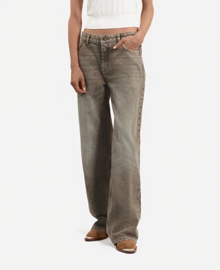 The Kooples DAMEN OLIVE weite olivfarbene jeans