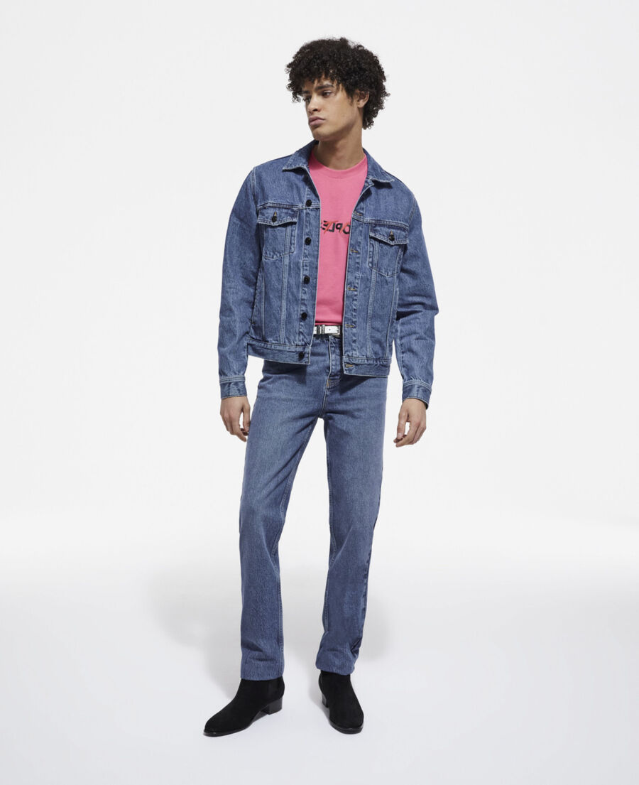 blouson en jean bleu