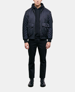 The Kooples HERREN BLACK schwarze bomberjacke mit abnehmbaren ärmeln