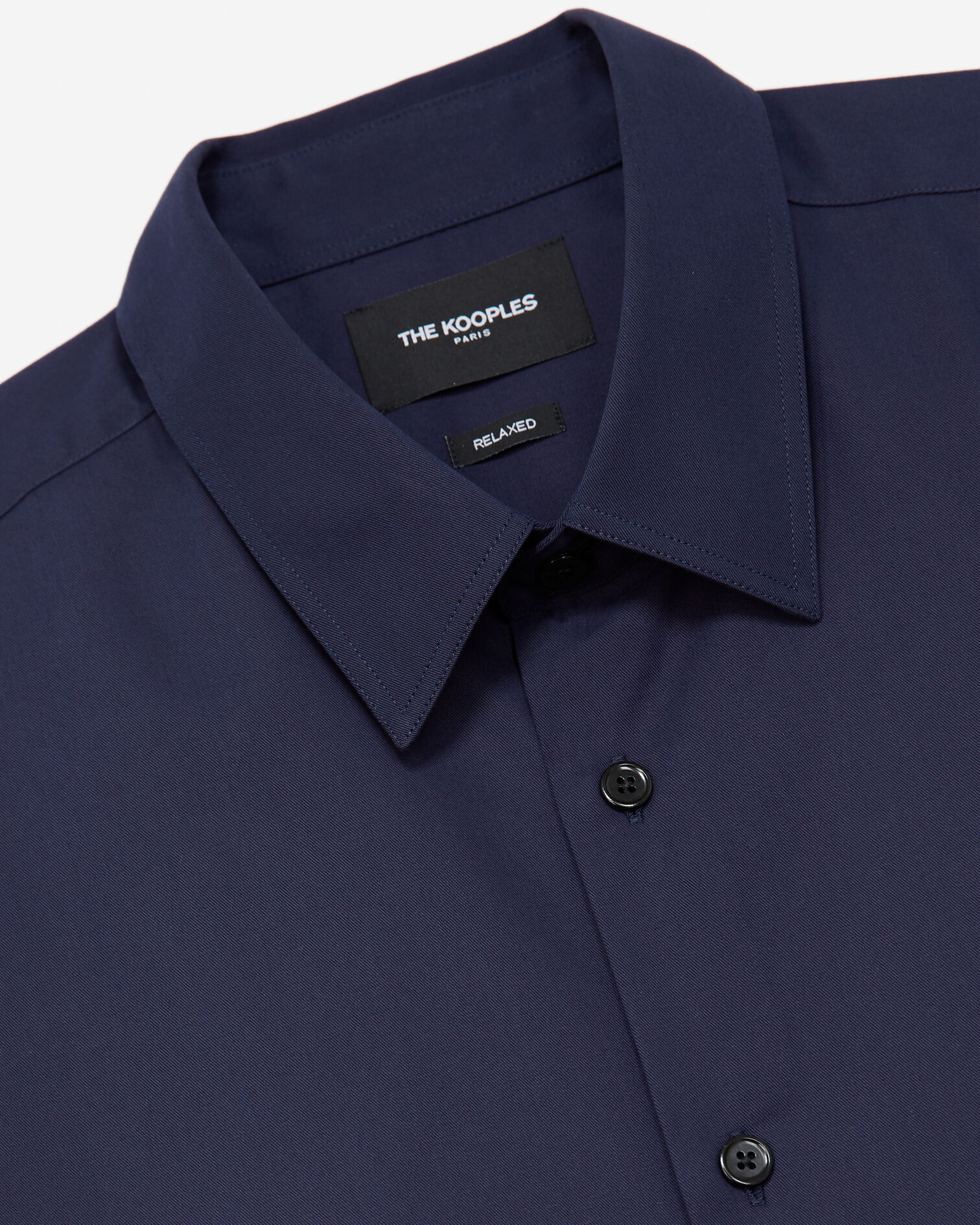 Buttoned navy blue shirt in cotton, NAVY, hi-res image number null