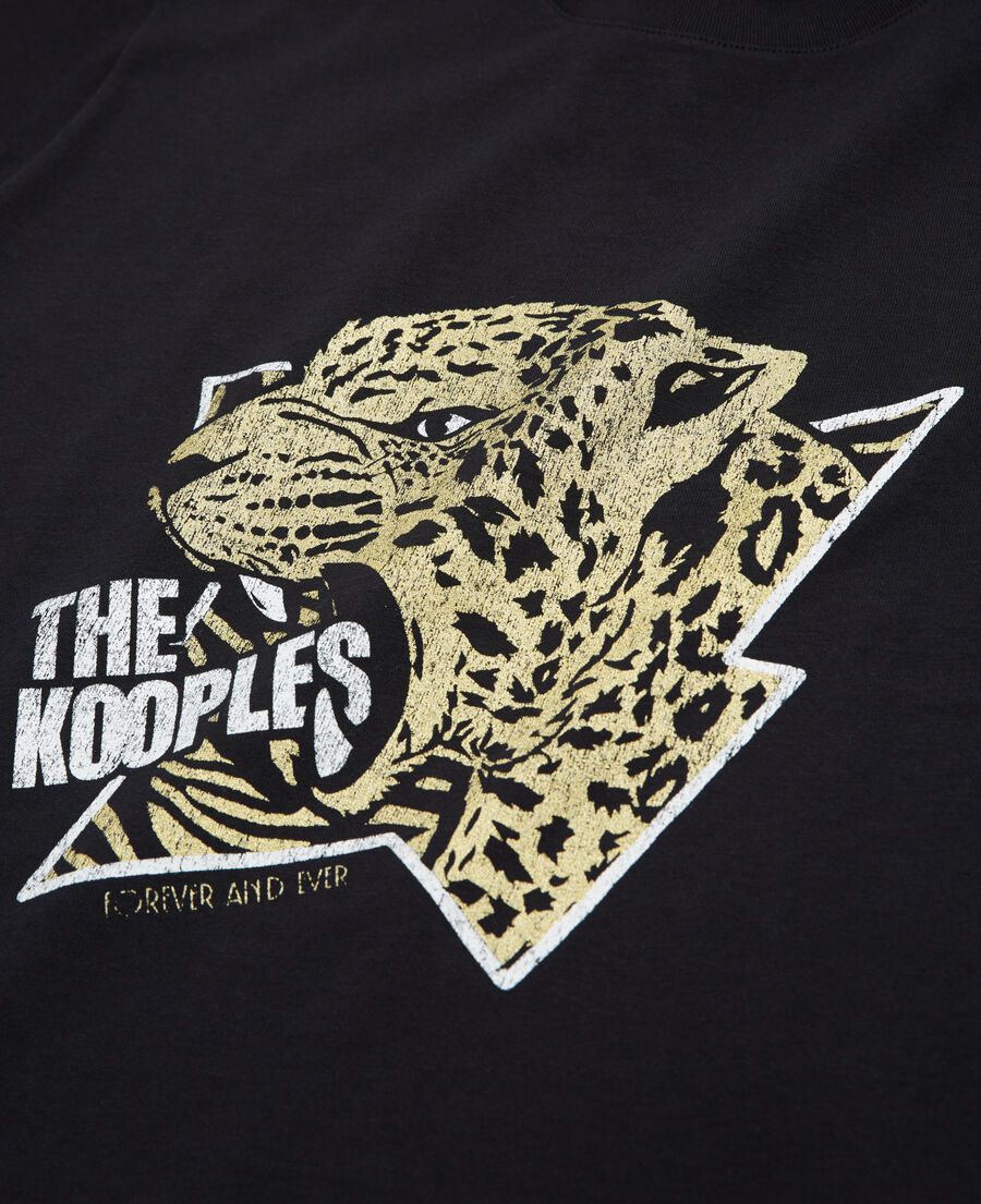 black screen print t-shirt