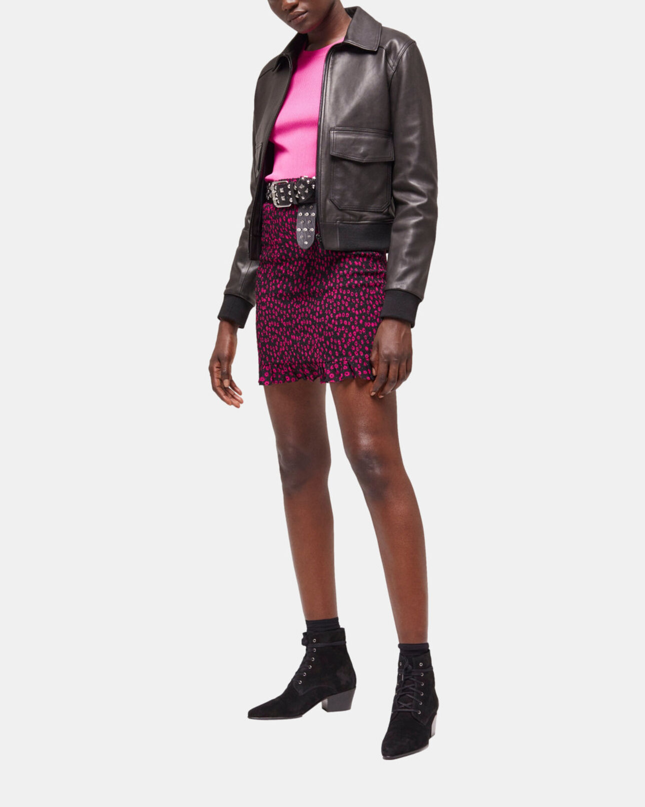 The Kooples WOMEN BLACK black leather jacket