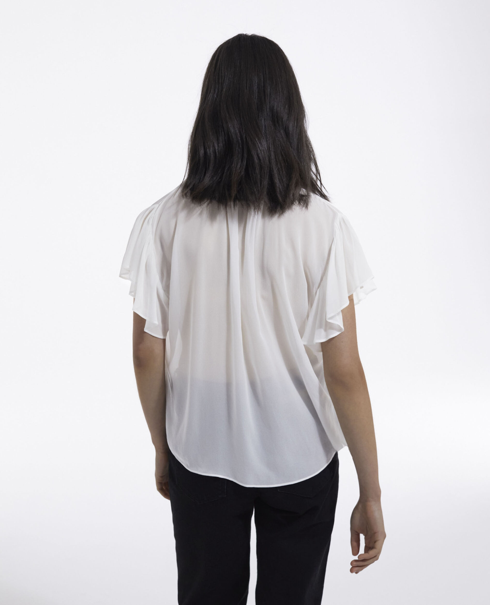 Frilly blouse, OFF WHITE, hi-res image number null