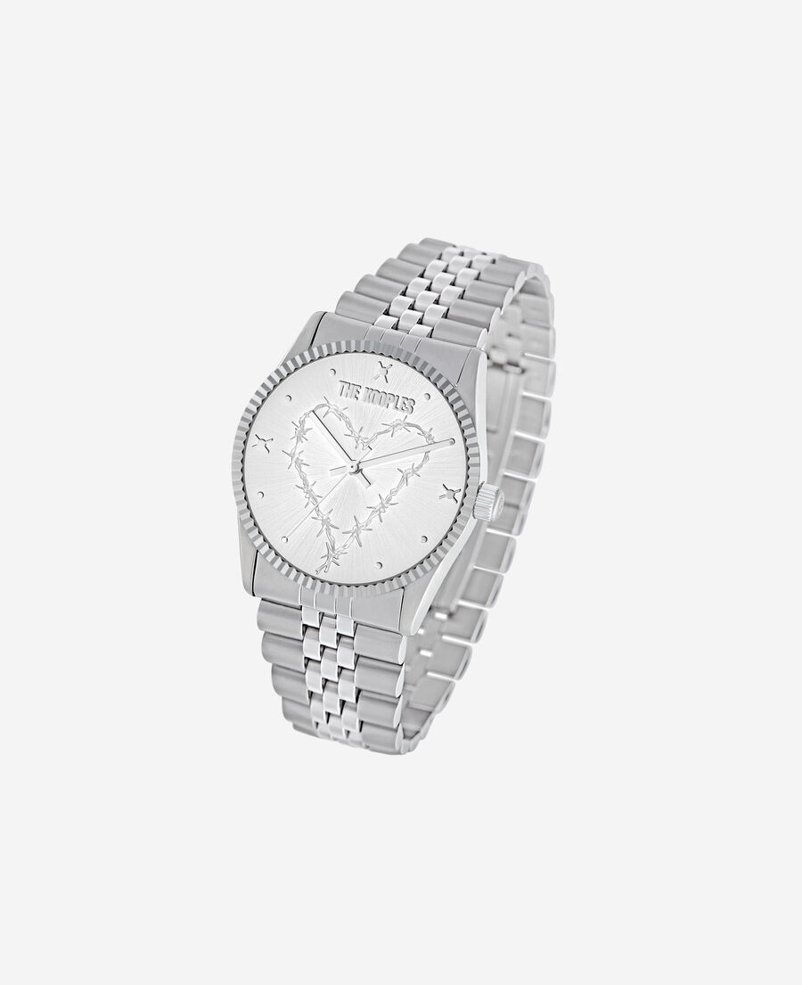 The Kooples MIXED SILVER silver heart wire watch