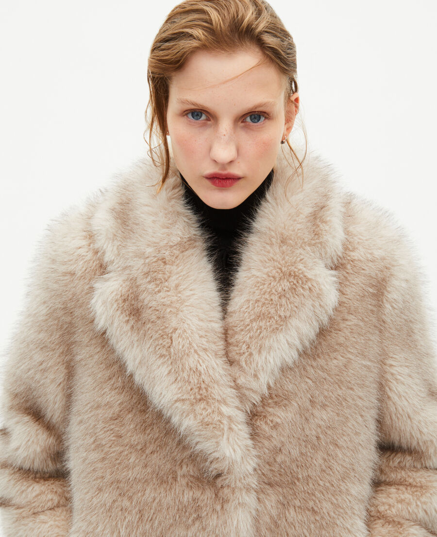 The Kooples F BEIGE MELANGE beige fur-effect coat