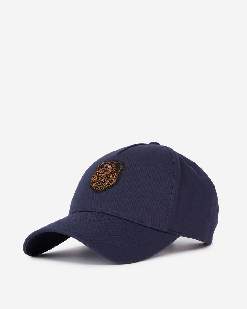 The Kooples MIXED NAVY navy blue cap with blazon patch