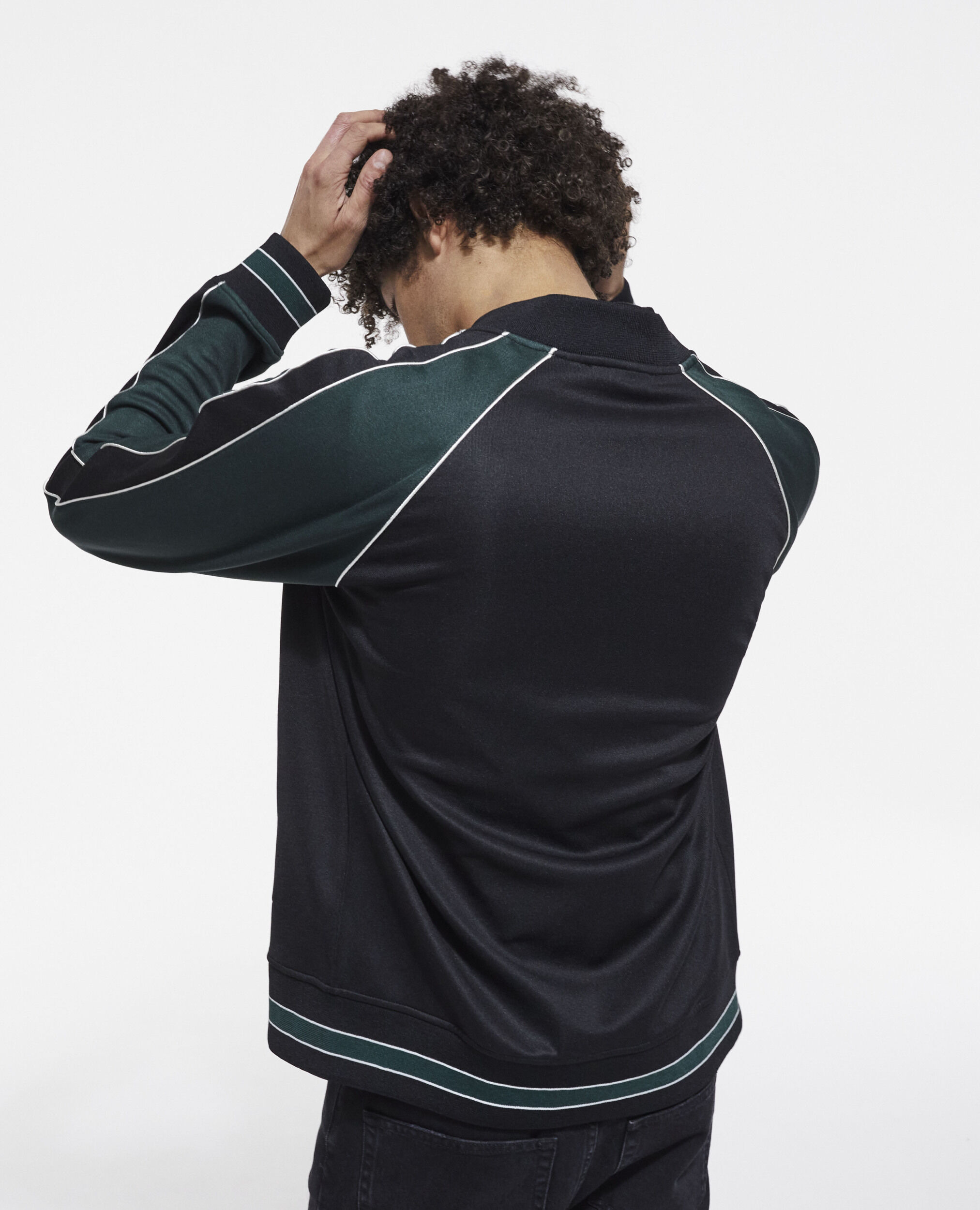 Two-tone zipped sweatshirt, VERT BOUTEILLE, hi-res image number null