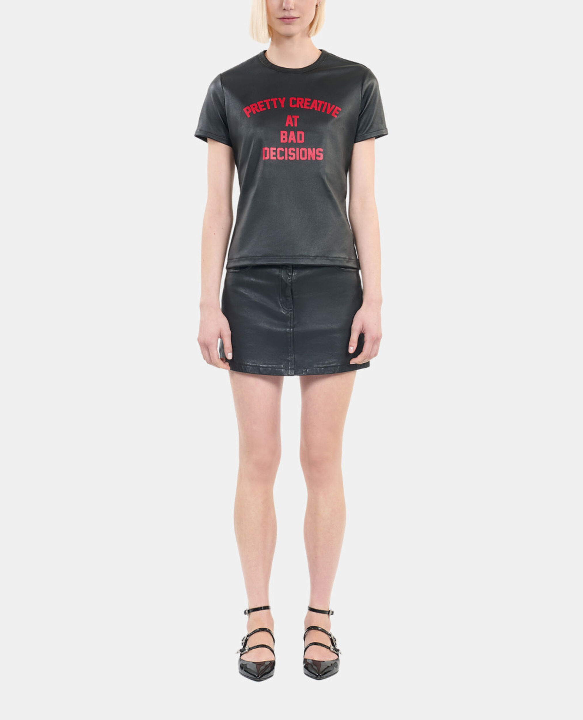 Schwarzes T-Shirt „Pretty creative“, BLACK, hi-res image number null