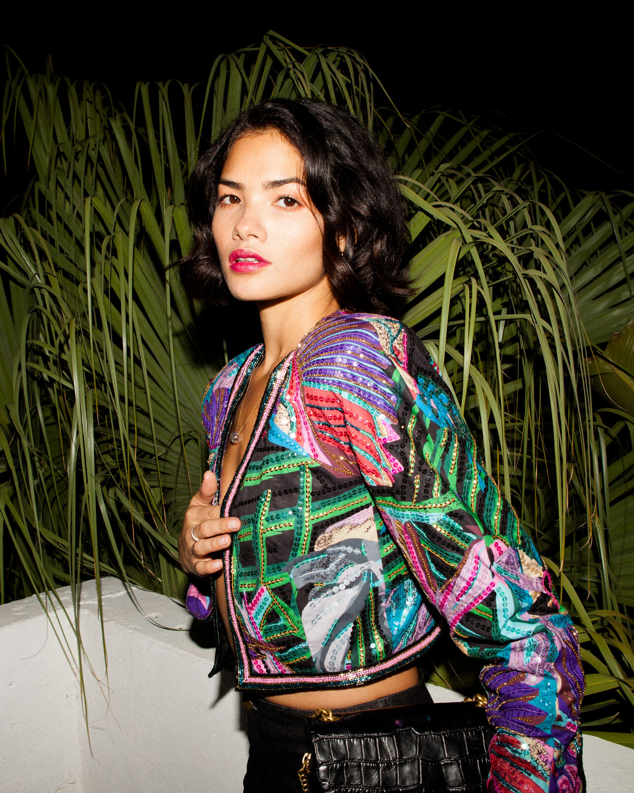 The Kooples FEMME MULTICOLOR veste à imprimé perroquet et paillettes