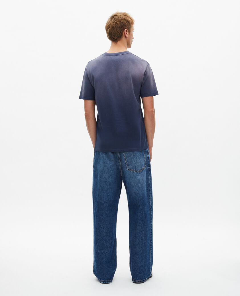 The Kooples HOMBRE DARK NAVY camiseta azul marino con logotipo descolorido
