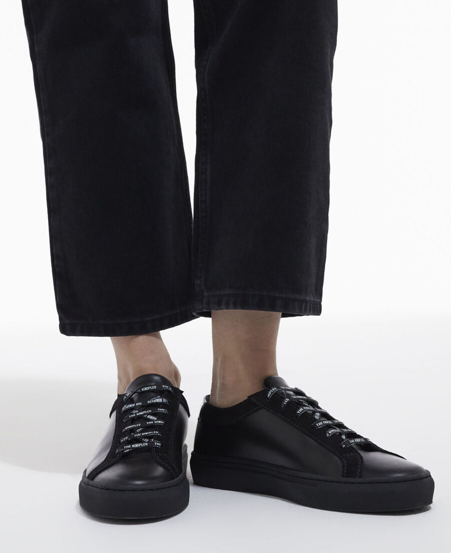 The Kooples F BLACK black leather sneakers