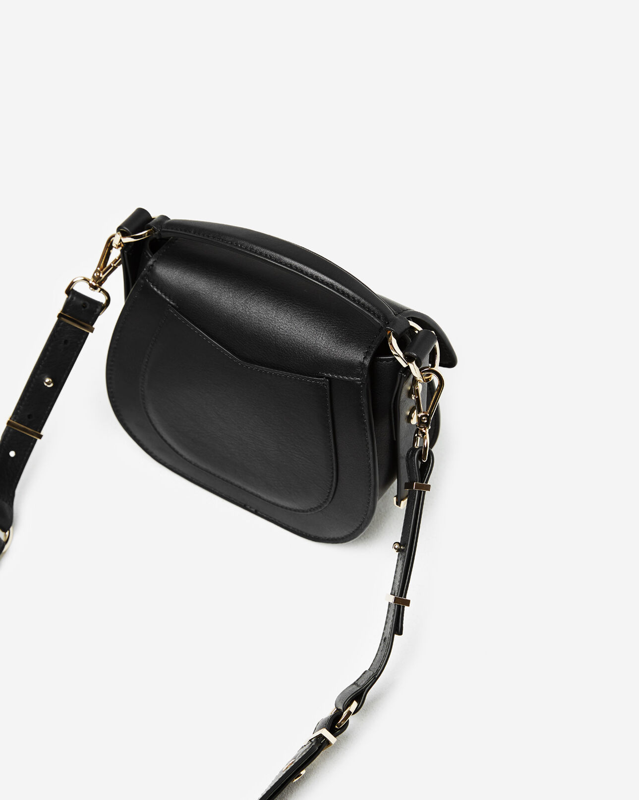 The Kooples WOMEN BLACK hobo mini leather bag in black