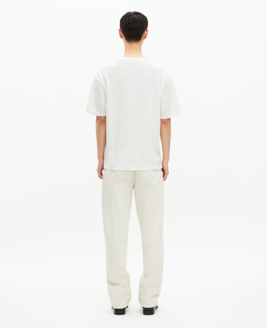 The Kooples HERREN ECRU bedrucktes t-shirt mit pinien-effekt ecru