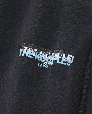 The Kooples H BLACK WASHED loose-fit black joggers with triple logo pockets