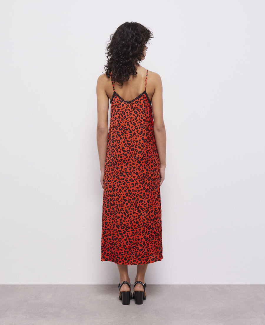 long leopard print babydoll dress