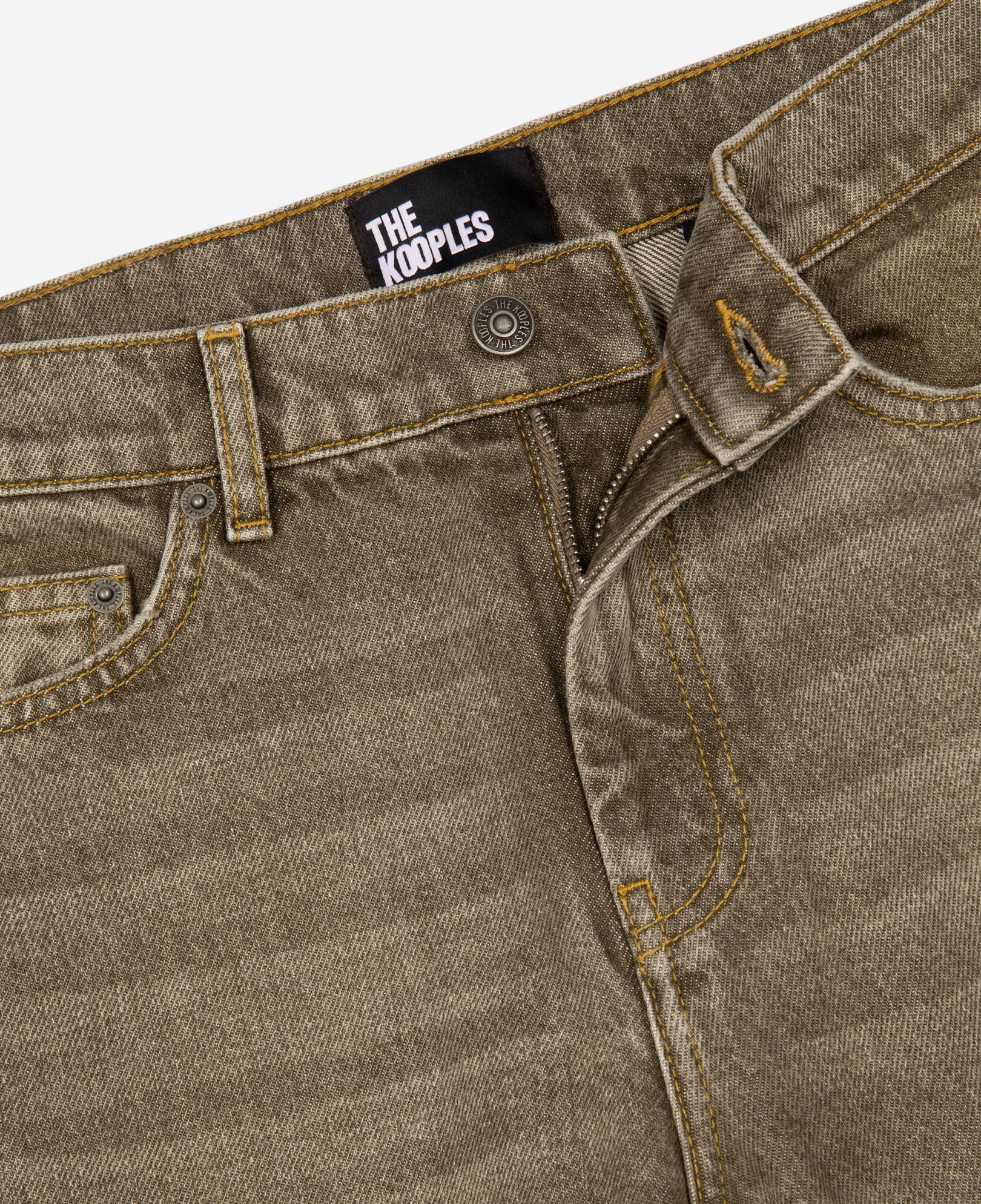 The Kooples DAMEN OLIVE olivfarbene jeans mit slim-fit-passform