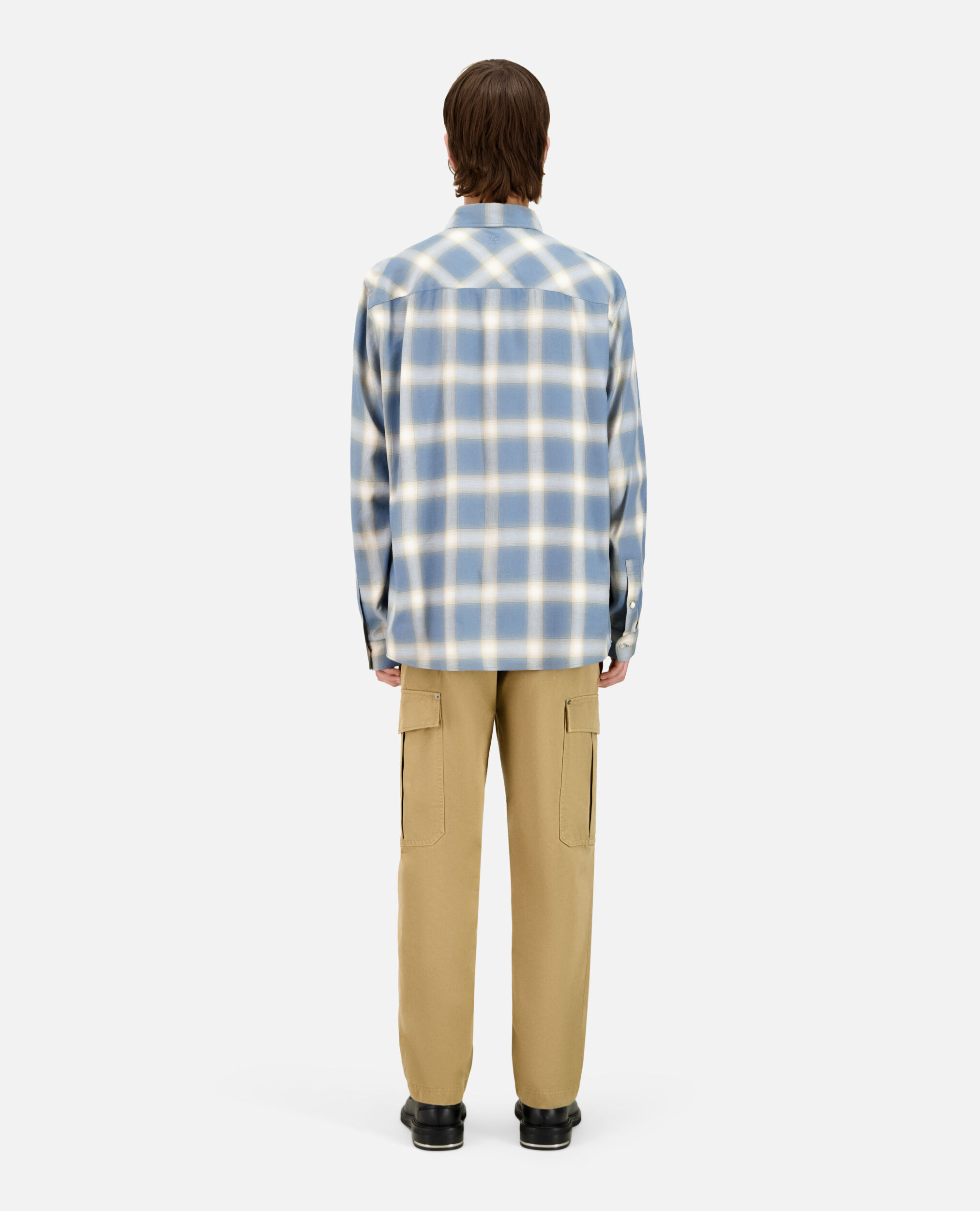 Checked shirt, BLUE GREY, hi-res image number null