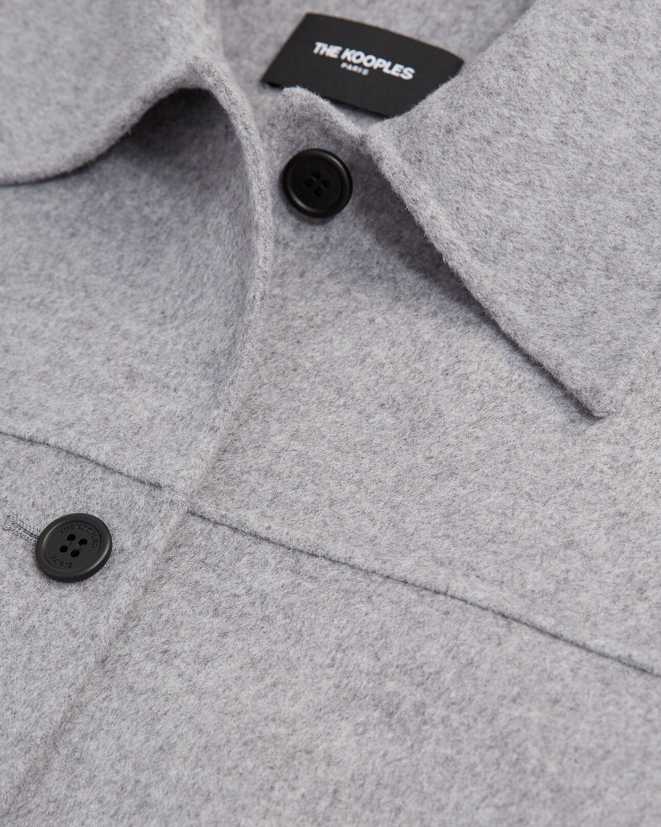The Kooples WOMEN GREY double-faced wool light gray collar jacket