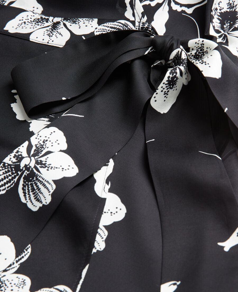The Kooples FEMME BLACK robe courte fleurie
