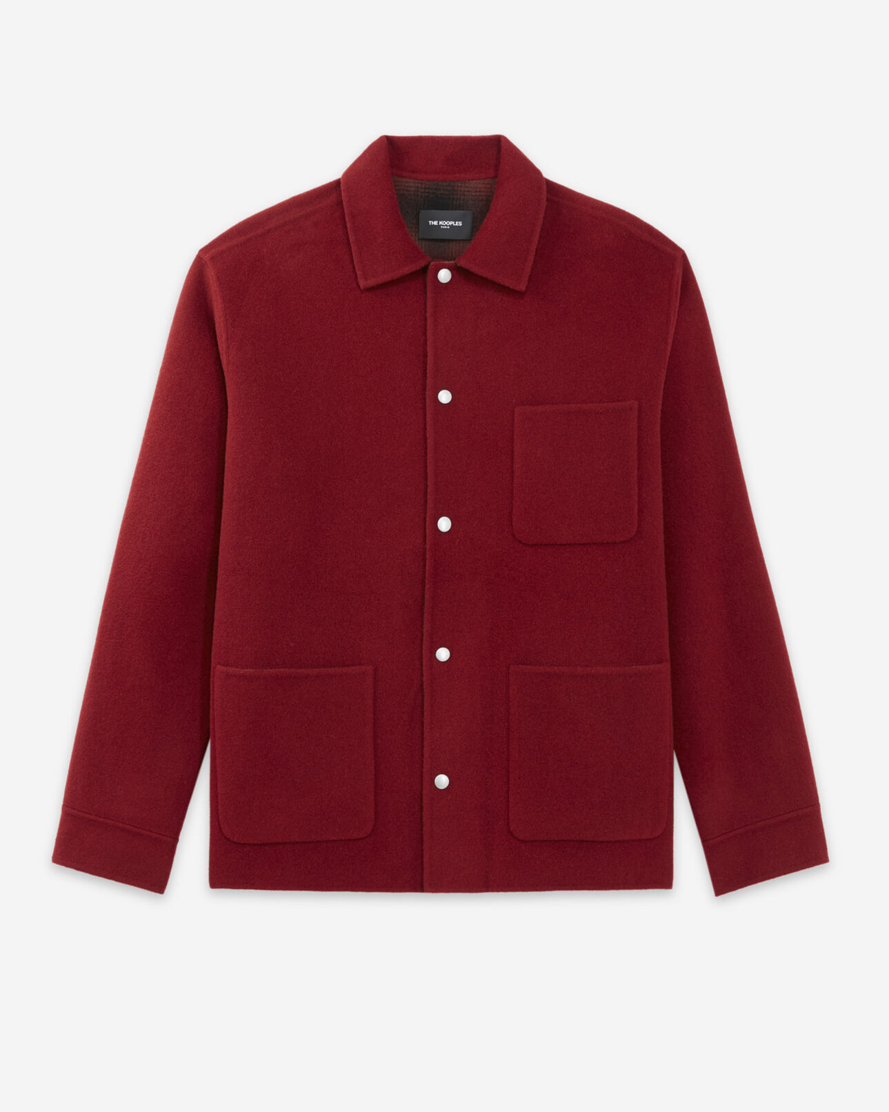 The Kooples MEN BURGUNDY burgundy wool jacket with chest pockets
