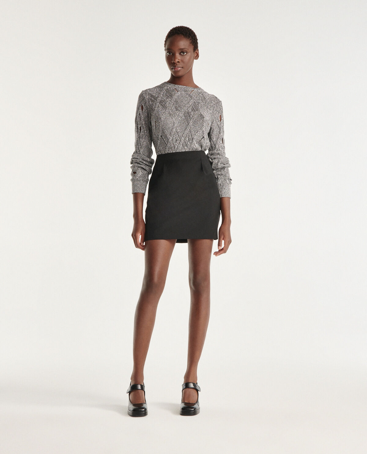 Fitted knit on sale sweater