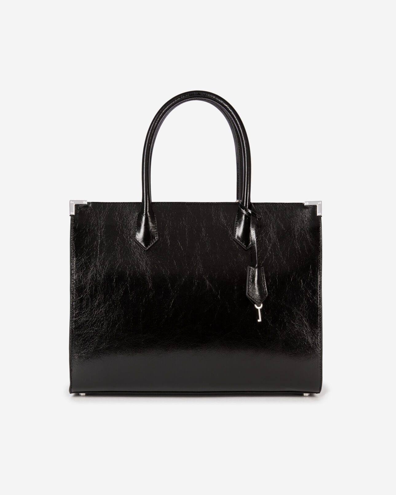 The Kooples FEMME BLACK sac cabas ming en cuir noir
