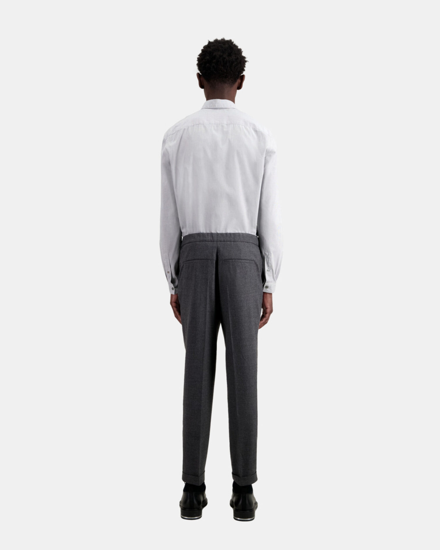 Pantalon gris en flanelle, GREY, hi-res image number null