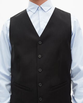 The Kooples MEN BLACK black suit vest in wool tailored cut