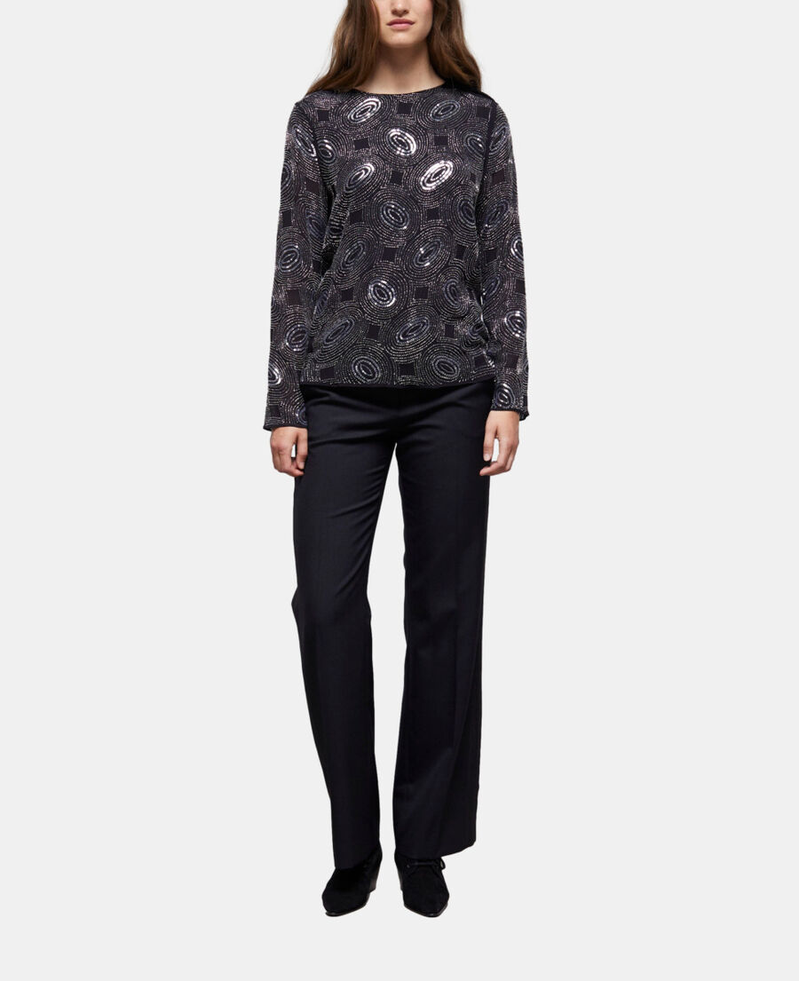 The Kooples WOMEN BLACK black top with rhinestones