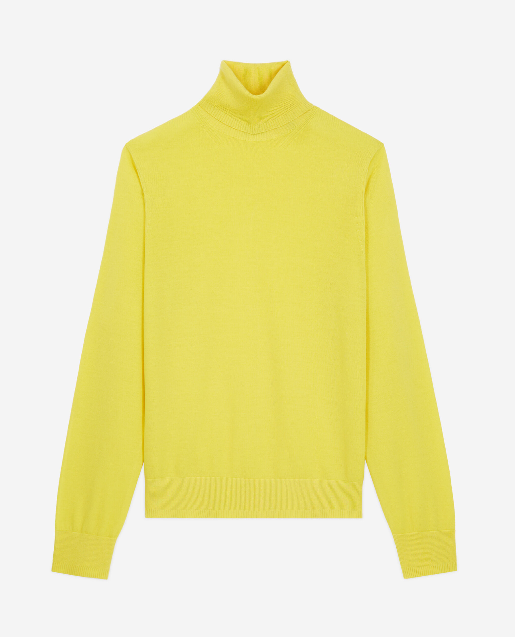 Yellow merino wool sweater, YELLOW, hi-res image number null
