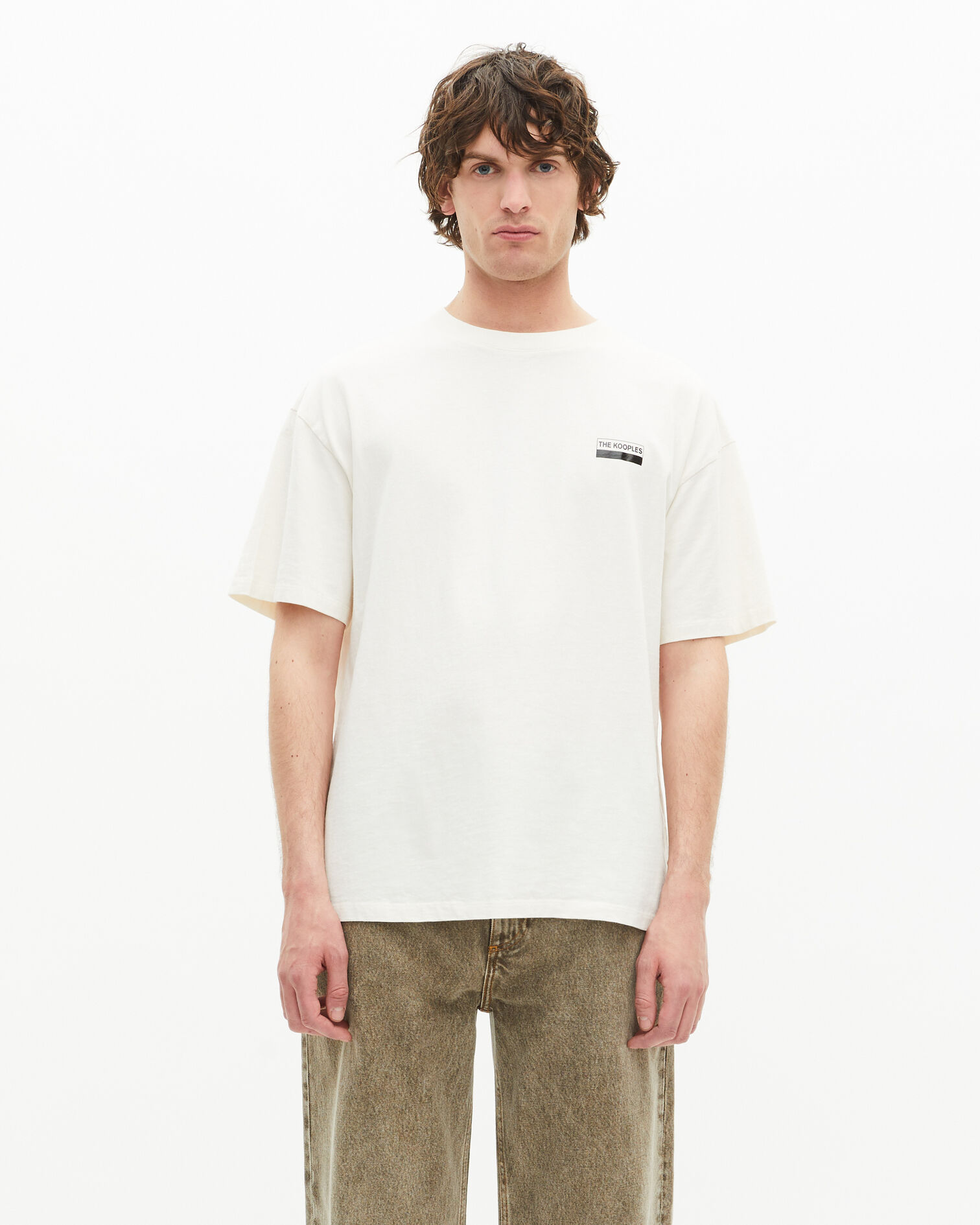 Oversize-T-Shirt mit ecrufarbenem Siebdruck, ECRU, hi-res image number null