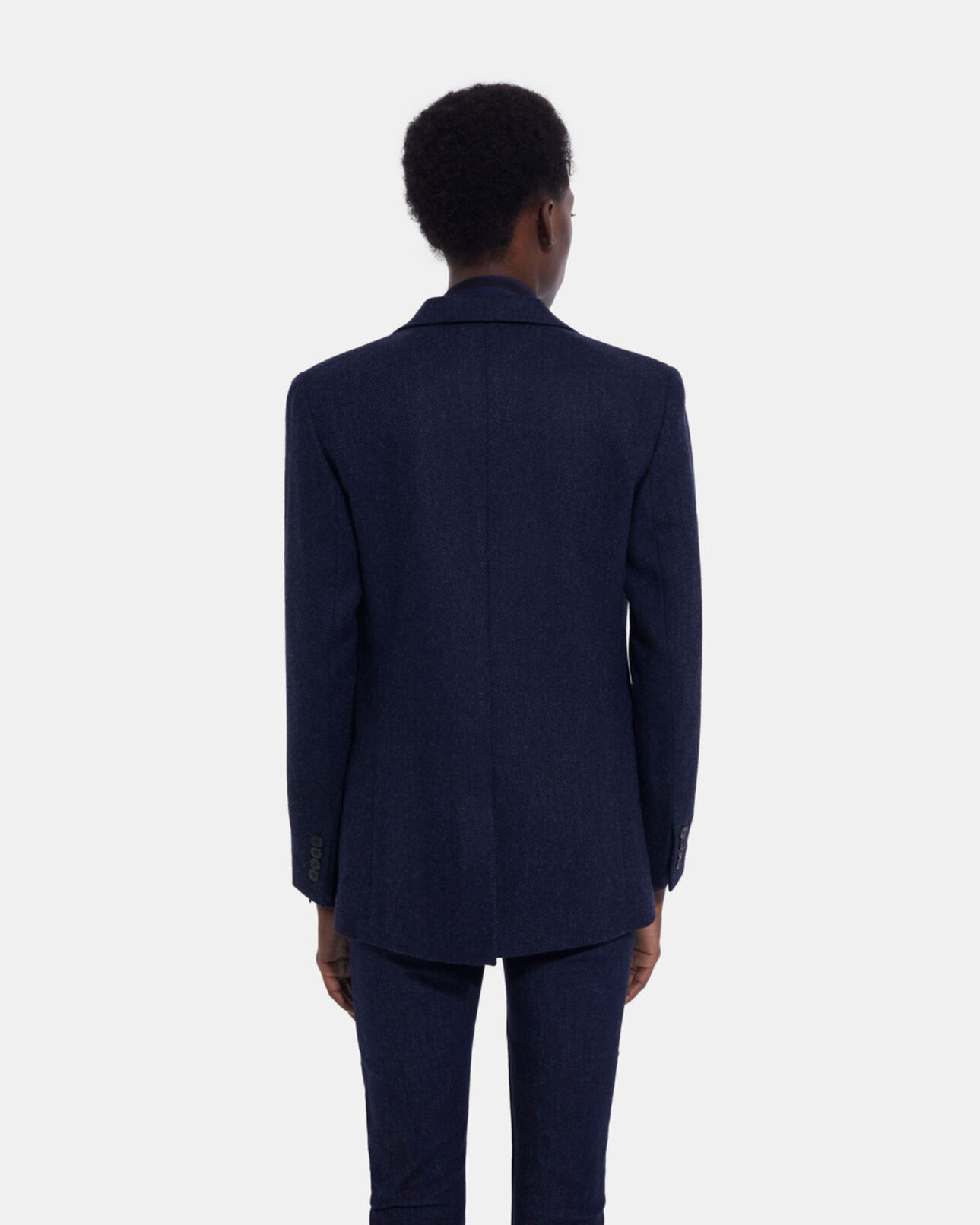 The Kooples DAMEN NAVY blaue wolljacke mit motiv