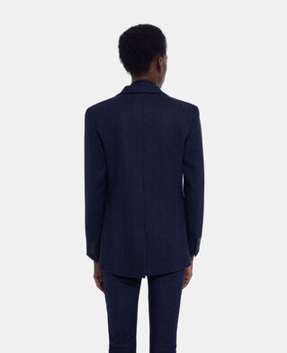 The Kooples WOMEN NAVY wool jacket with blue motif