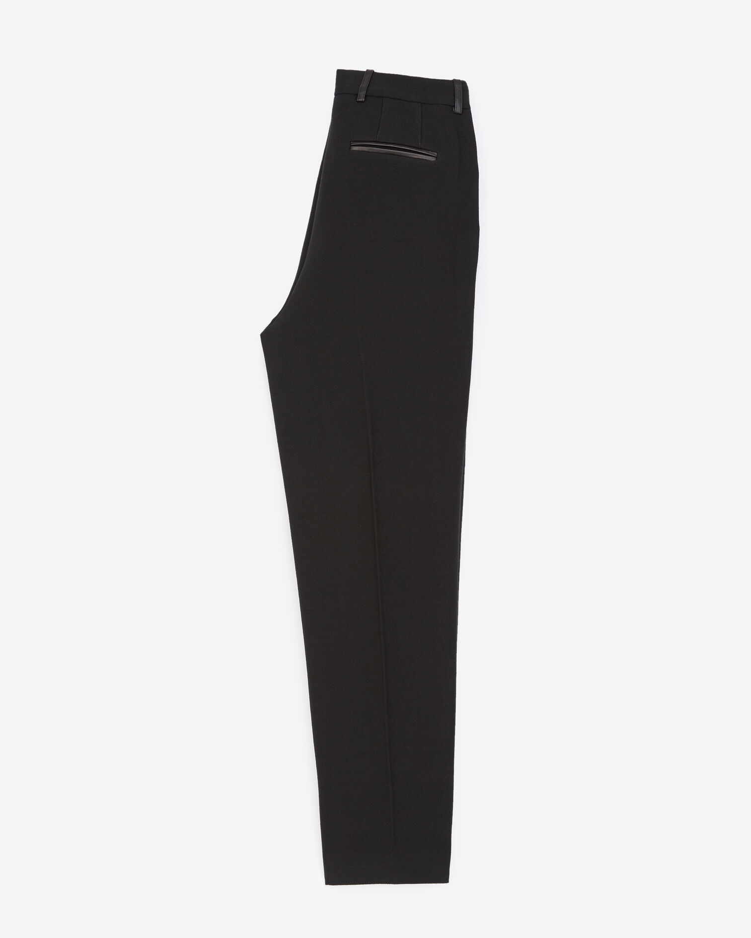 Pantalon ample noir coton à pinces, BLACK, hi-res image number null