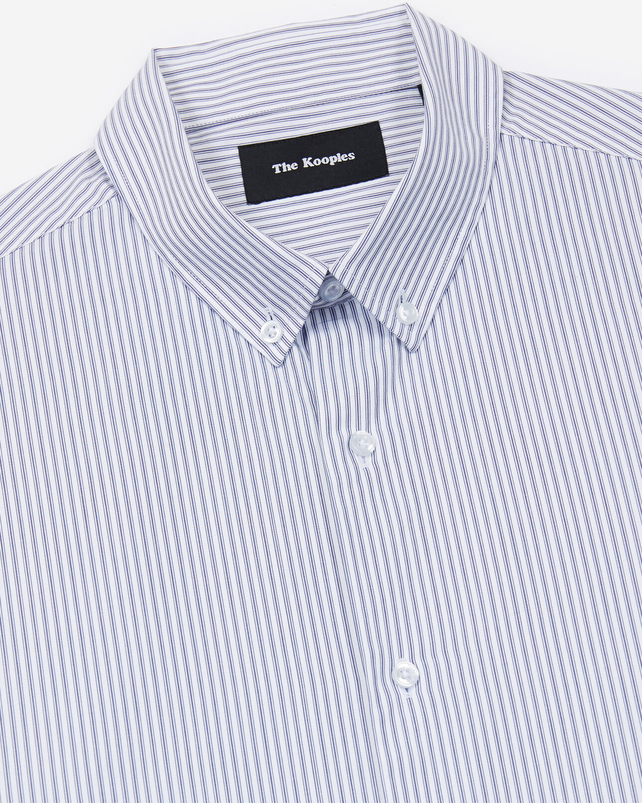 The Kooples HOMME BLACK WHITE chemise oversized coton rayée bleue et blanche