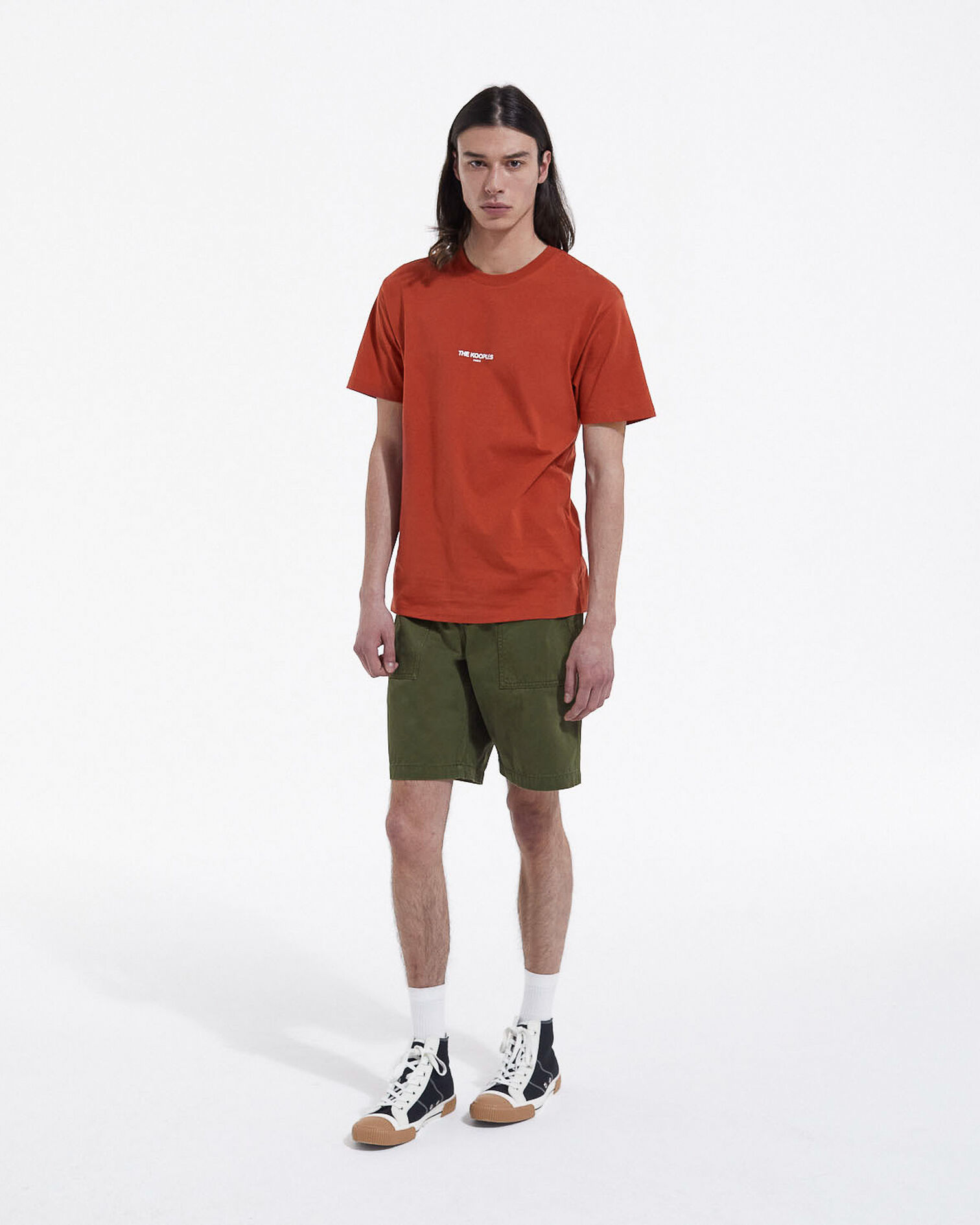 T-shirt rouge à petit logo The Kooples, RED, hi-res image number null