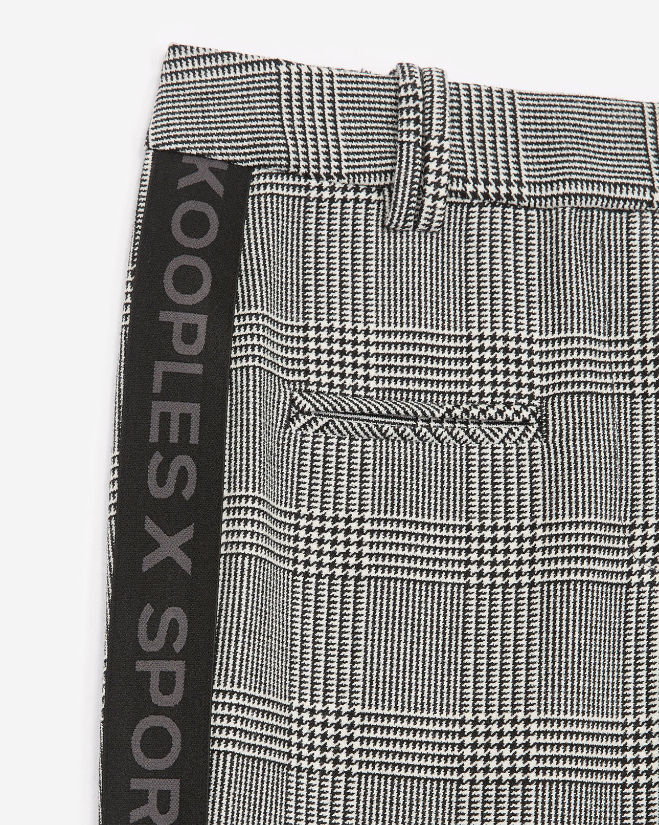 The Kooples FEMME BLACK / WHITE pantalon noir fluide motif pied-de-poule