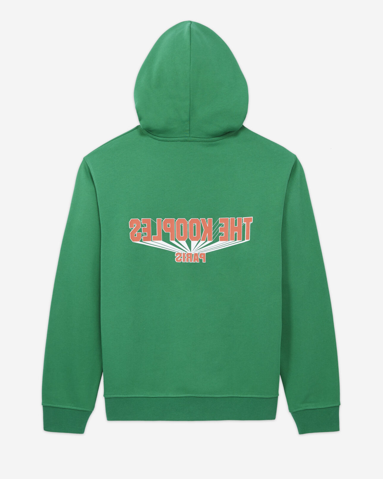 The Kooples HOMME GREEN sweat vert imprimé logo contrasté capuche