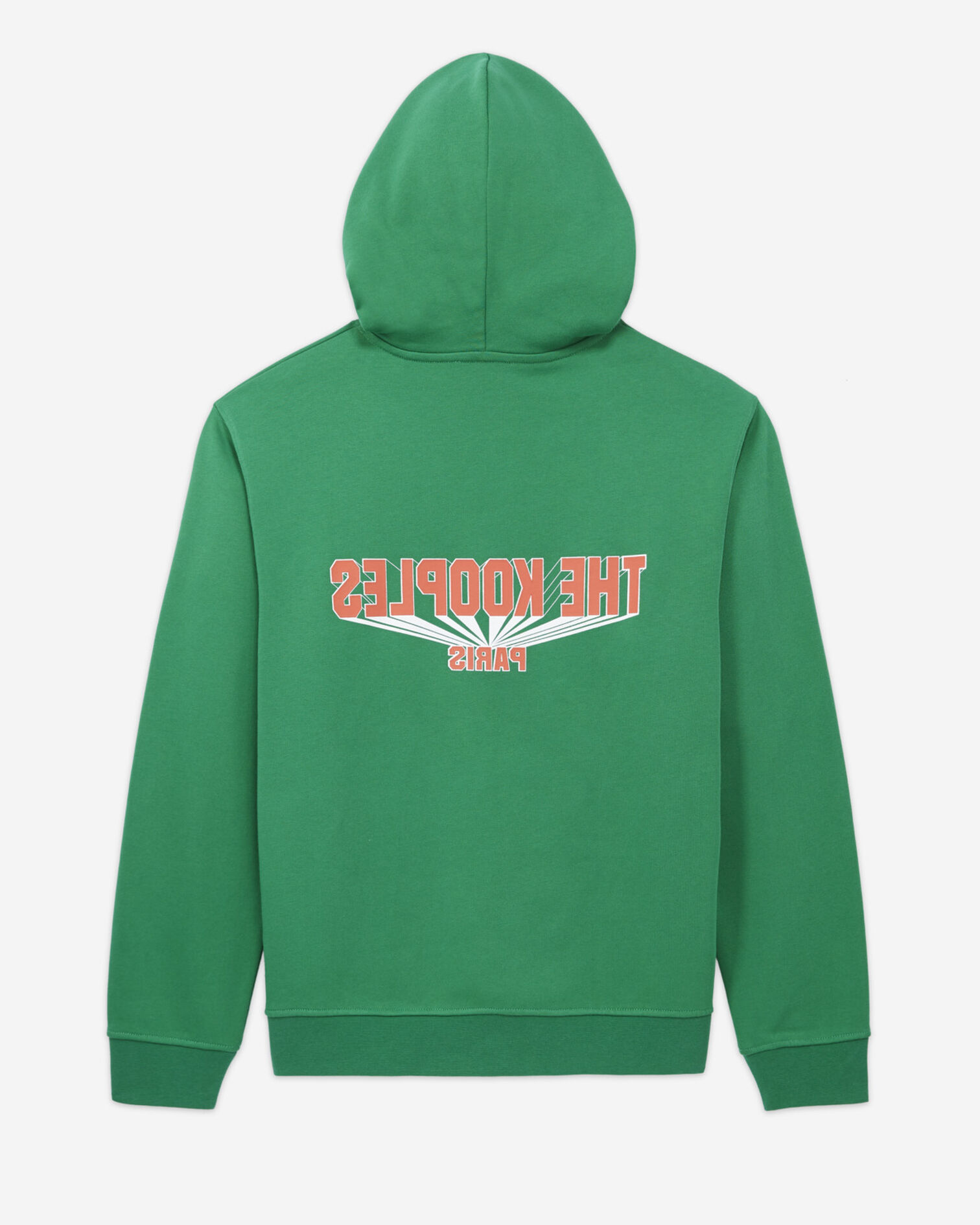 Sweat vert imprimé logo contrasté capuche, GREEN, hi-res image number null