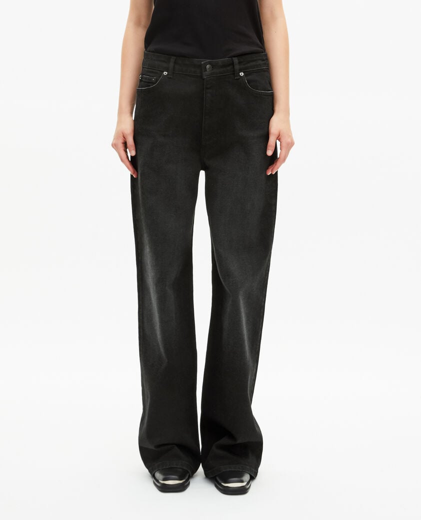 The Kooples F BLACK black wide-leg jeans