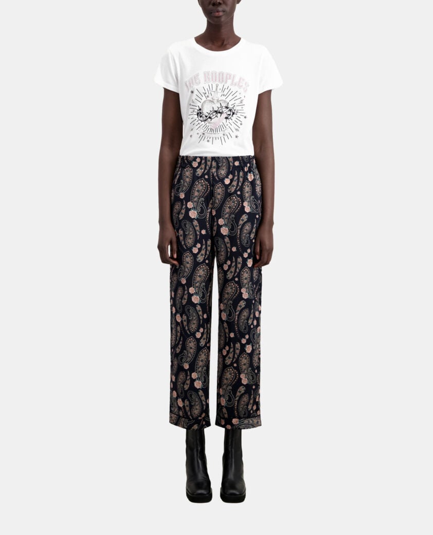 The Kooples FEMME BLACK / PINK pantalon imprimé