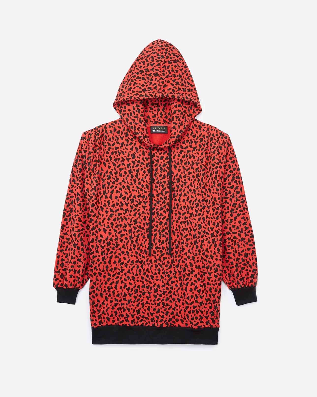 The Kooples FEMME RED / BLACK sweatshirt rouge imprimé léopard