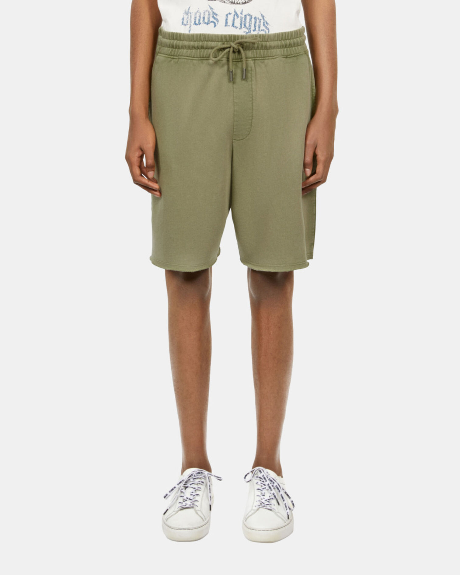Light green cotton shorts, KAKI GREY, hi-res image number null