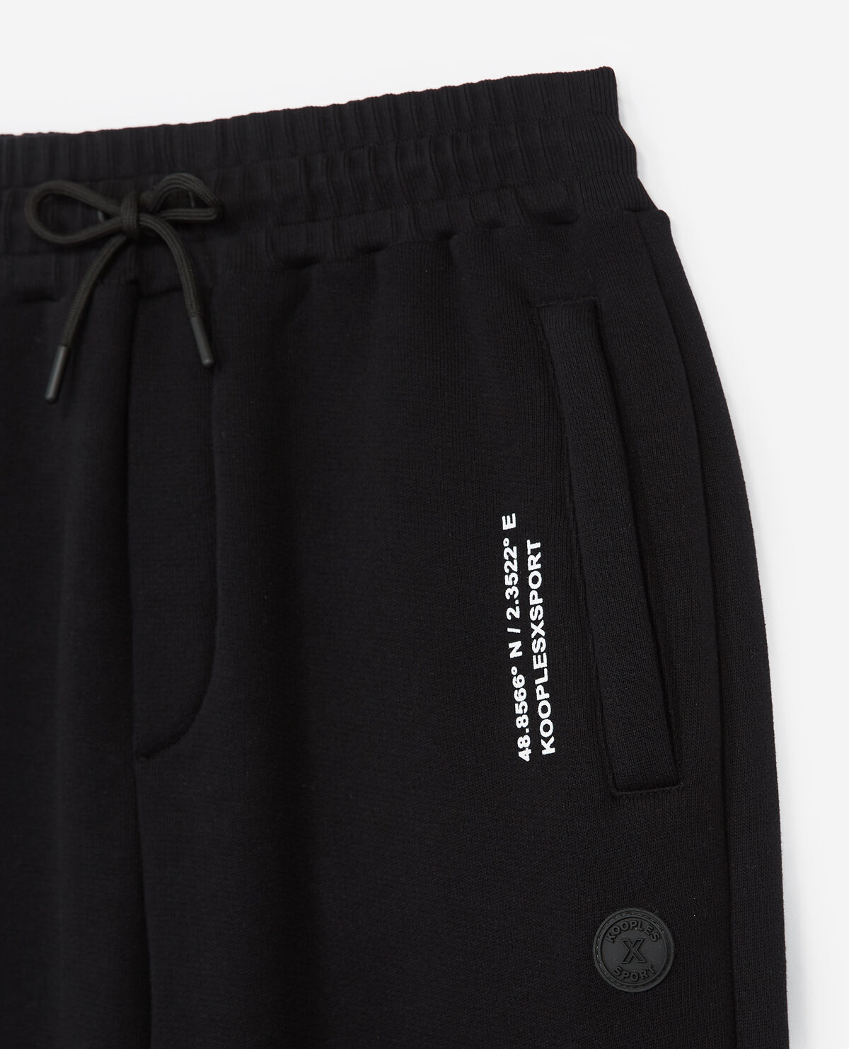 THE KOOPLES X SPORT PARIS black fleece joggers The Kooples