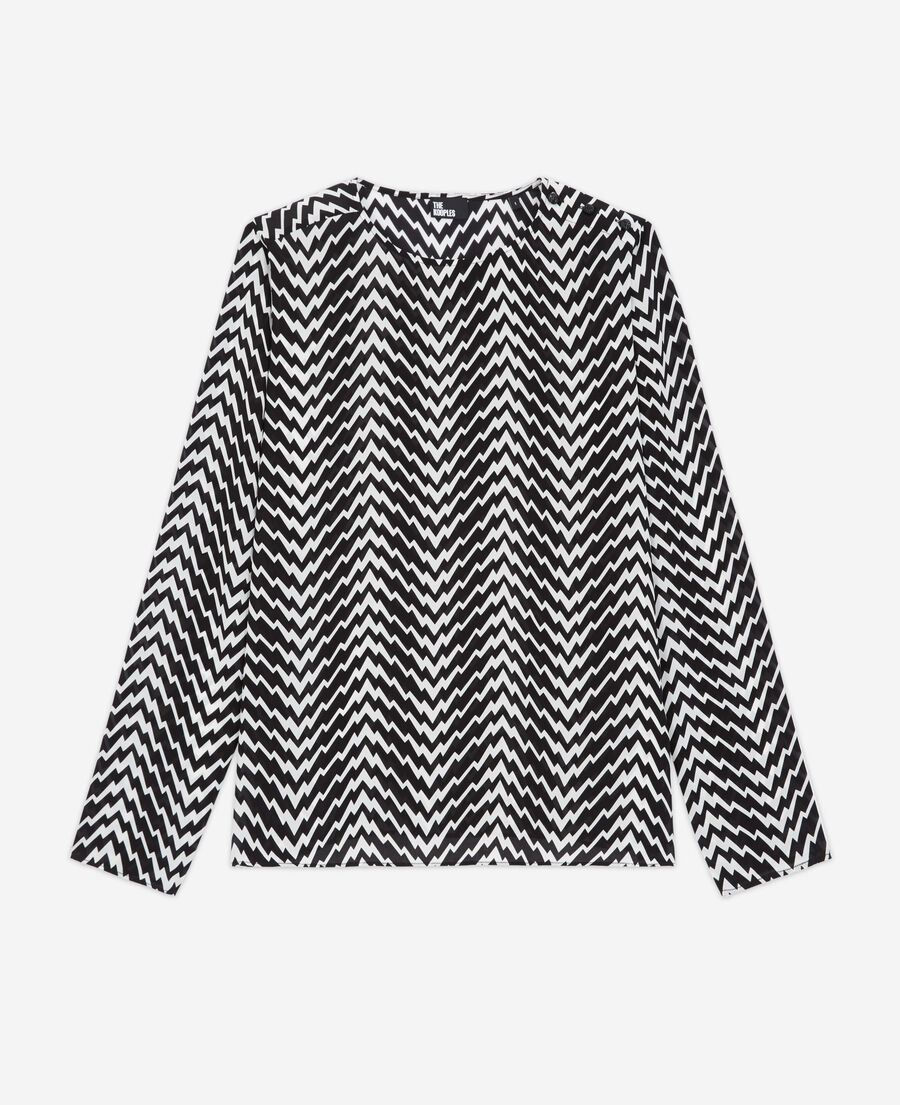 black printed top
