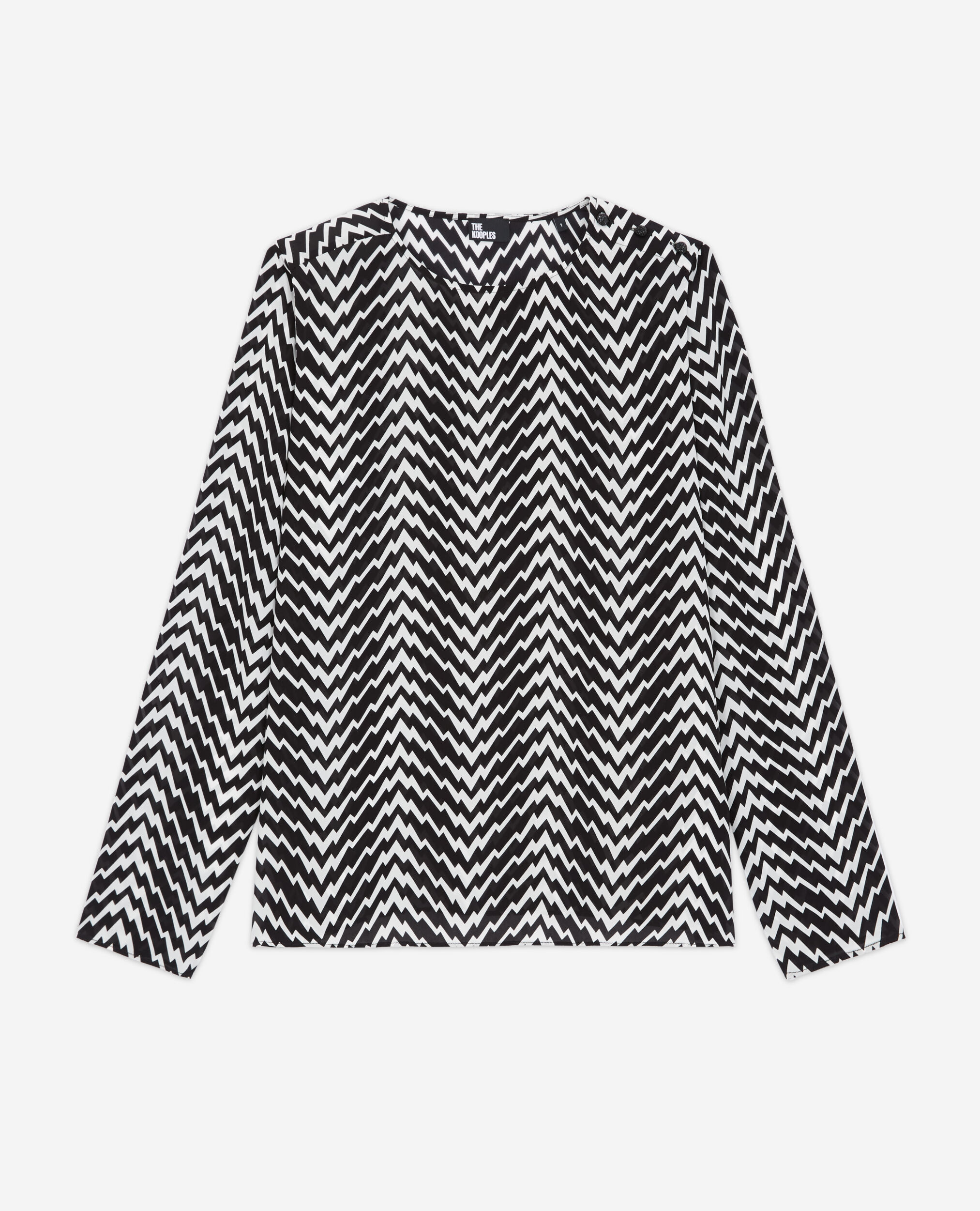 Black printed top, BLACK WHITE, hi-res image number null