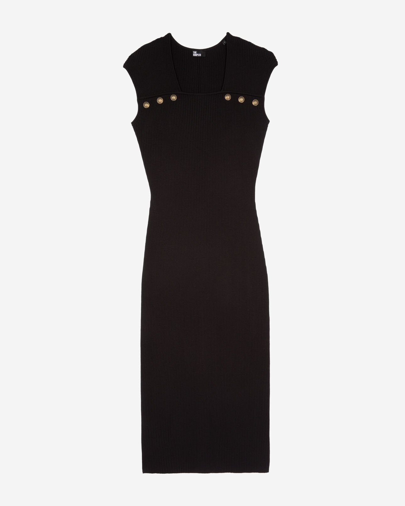 The Kooples WOMEN BLACK black rib-knit maxi dress